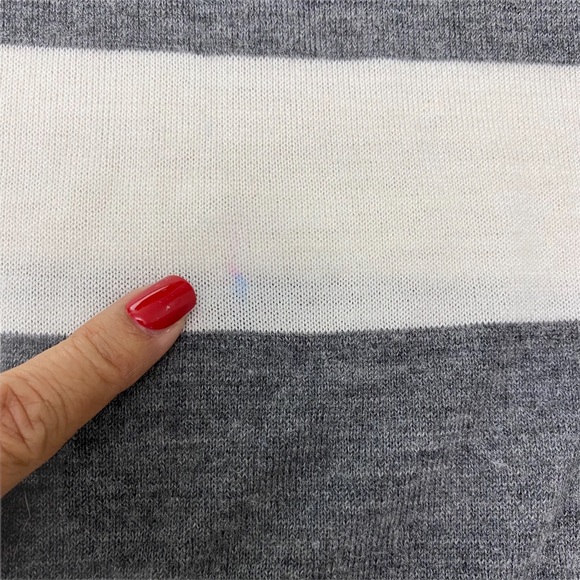 Loft Bow embellished Sweater Cute Sweater Wool rhinestone BowStriped gray Medium - Picture 9 of 9